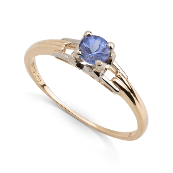 Yellow White Gold Tanzanite Ring