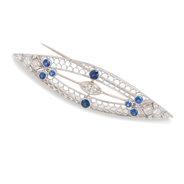 Sapphire & Diamond Brooch