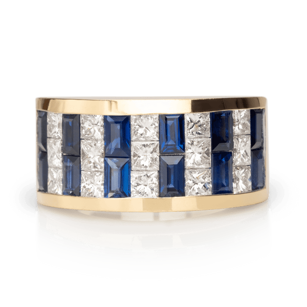 Yellow Gold Sapphire & Diamond Ring
