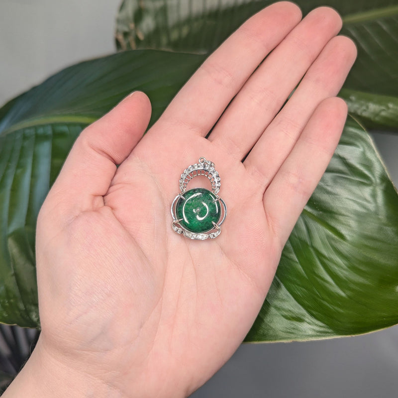 Jadeite & Diamond Pendant