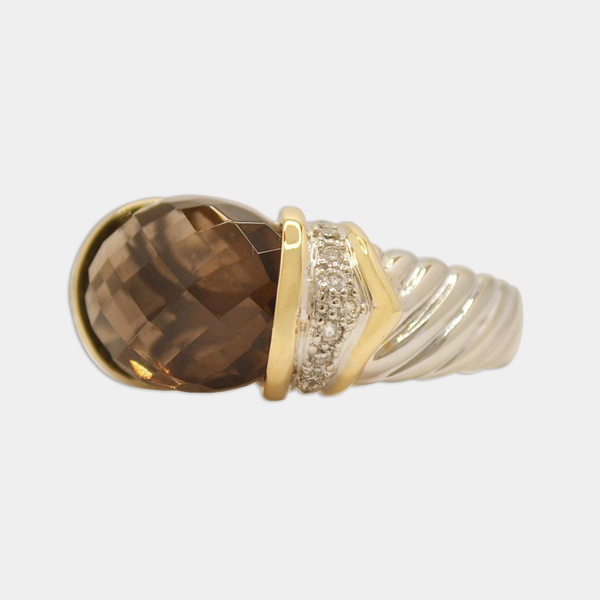 Smoky Quartz & Diamond Ring