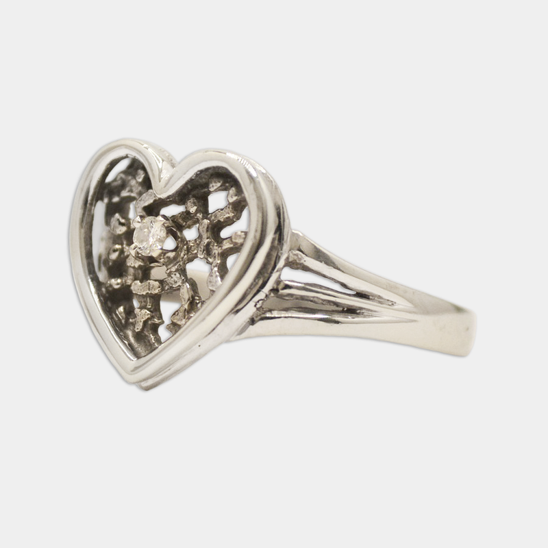 Lace Heart Diamond Ring