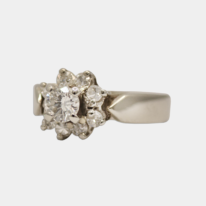 Diamond Flower Cluster Ring