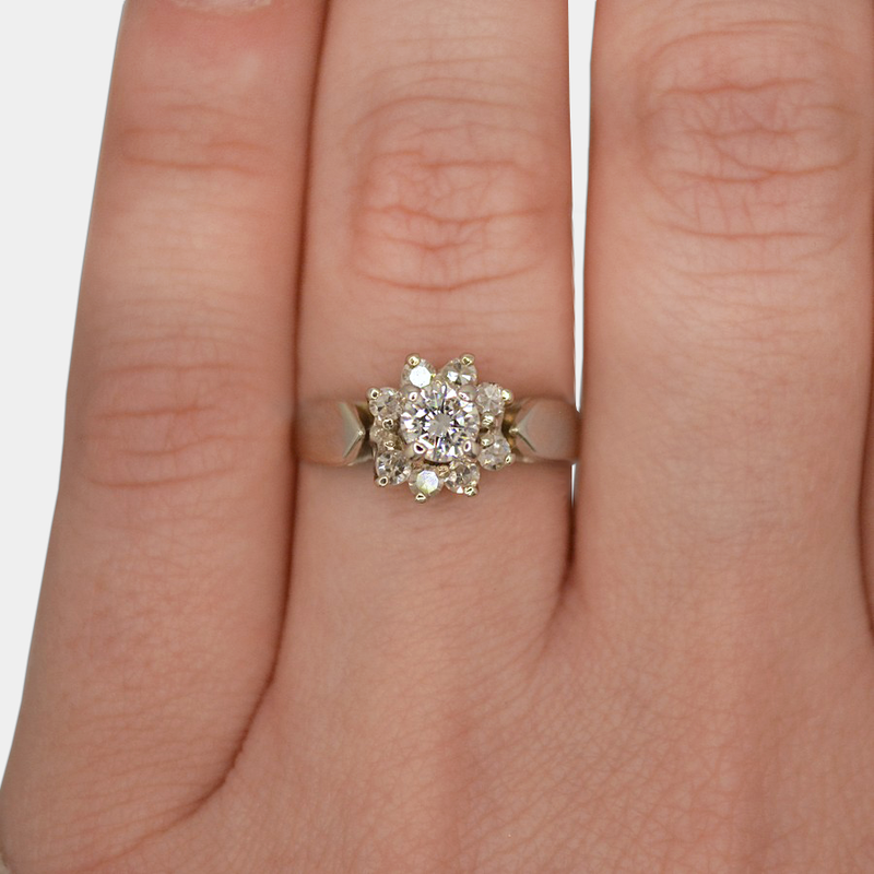 Diamond Flower Cluster Ring