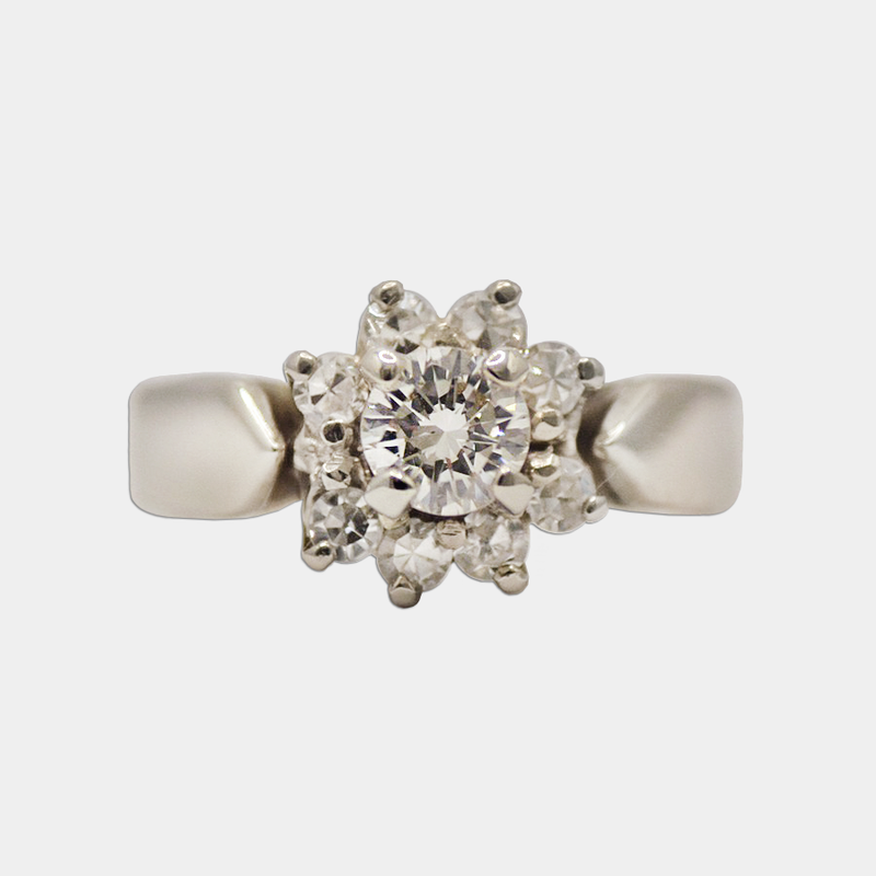 Diamond Flower Cluster Ring