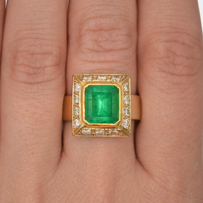 Large Emerald & Diamond Ring