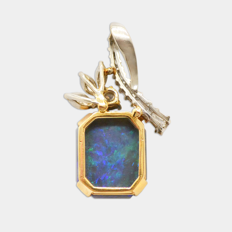 Black Opal & Diamond Pendant