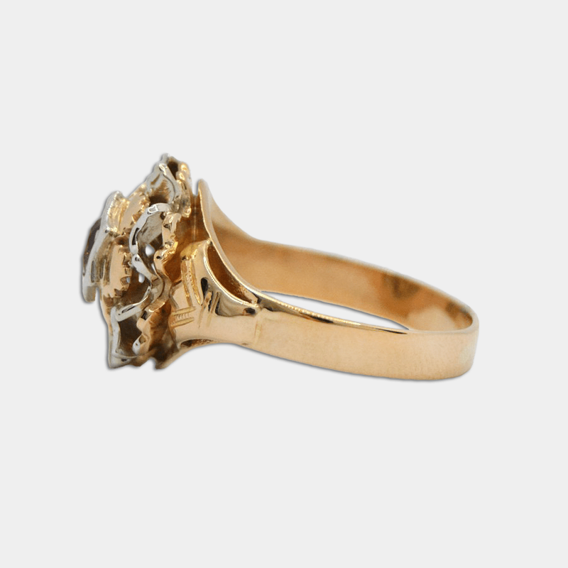 Floral Garnet Ring