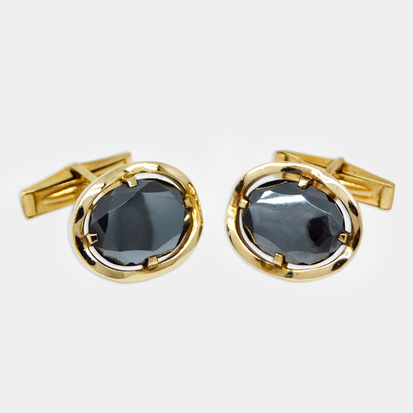 Hematite & Gold Cufflinks