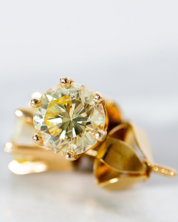 Natural Fancy Yellow Diamond Studs