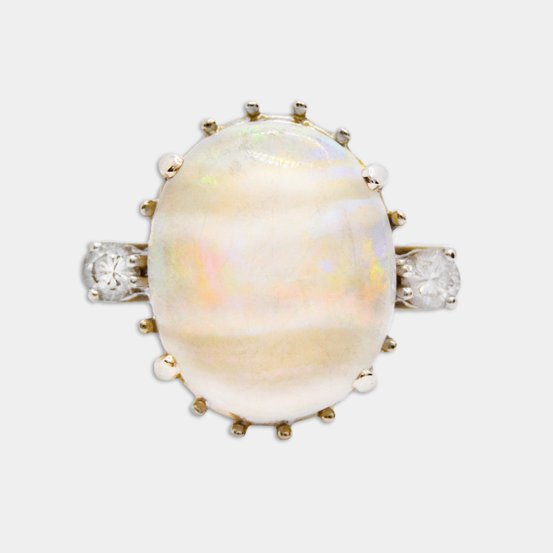 Opal & Diamond Ring