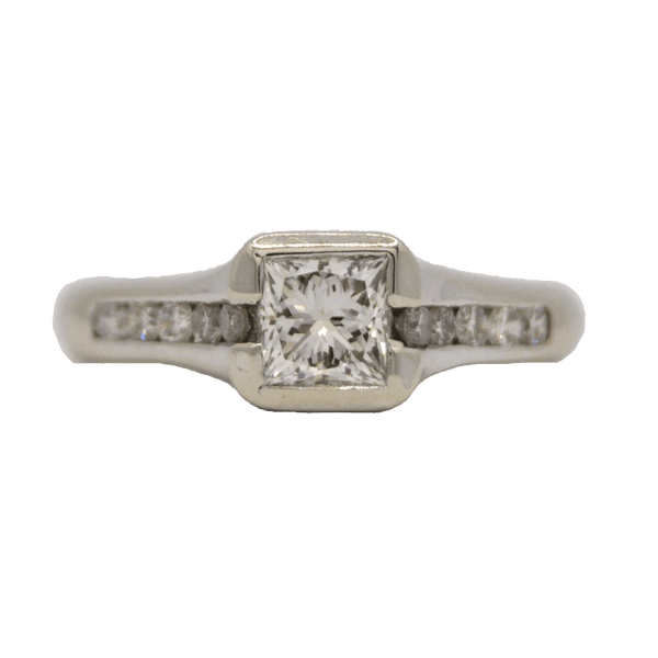 Square Bezel-Set Diamond Ring