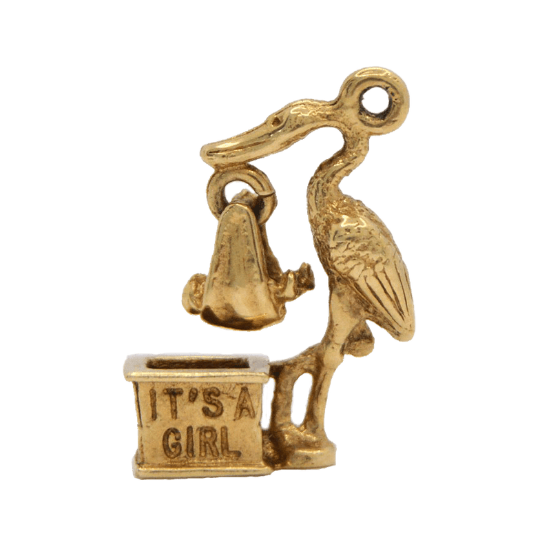 Stork & Baby Charm