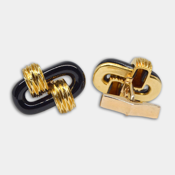 Black Onyx & Gold Cufflinks