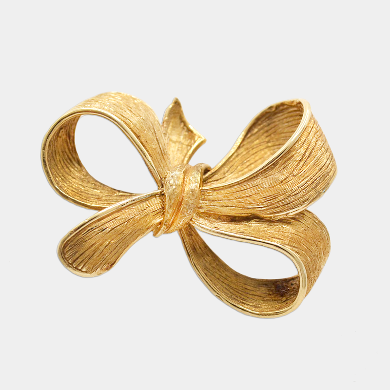 Gold Bow Brooch