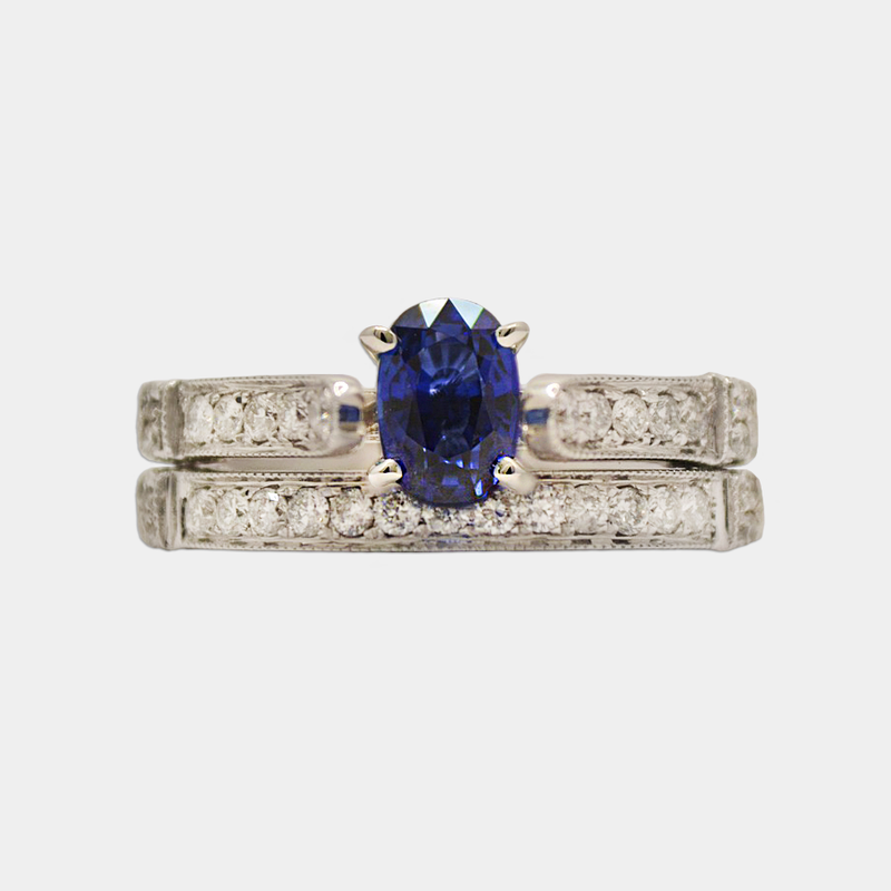 Sapphire Diamond Ring Set