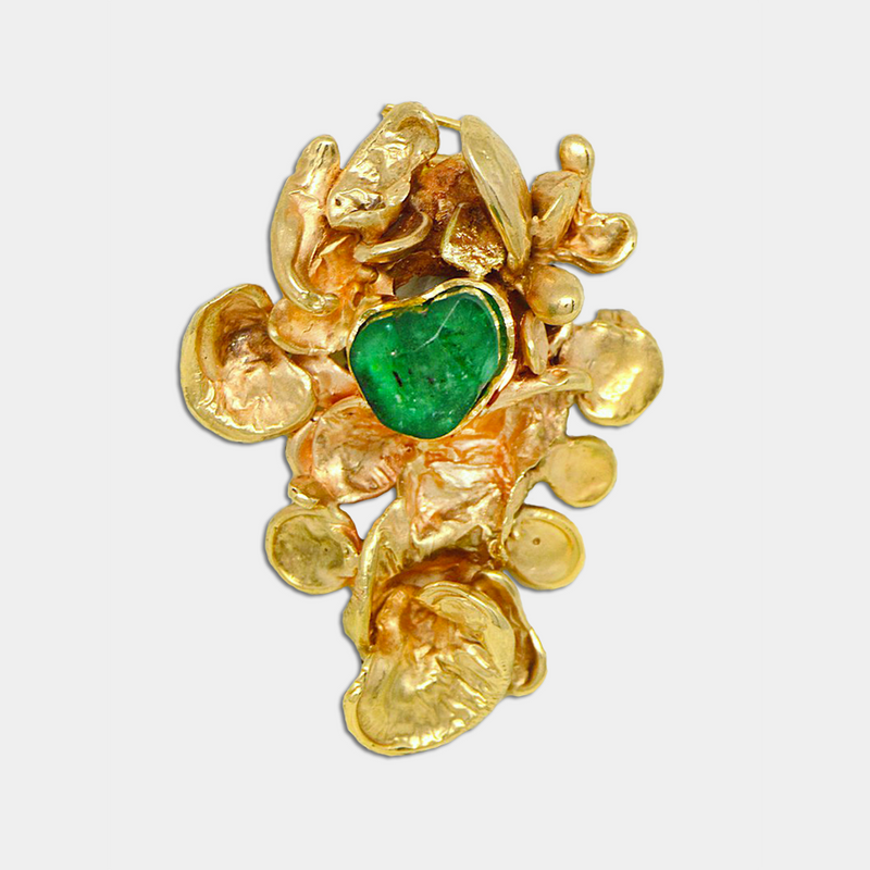 Emerald Pendant Brooch