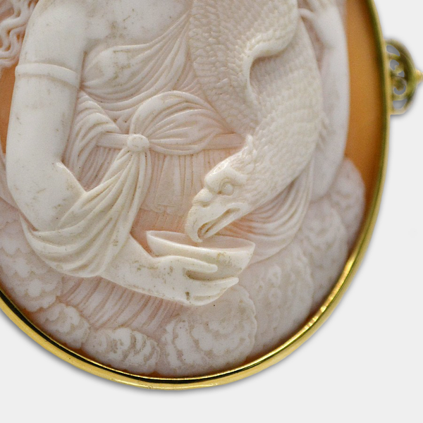 Lady & Falcon Cameo Brooch