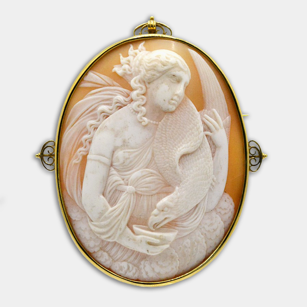 Lady & Falcon Cameo Brooch