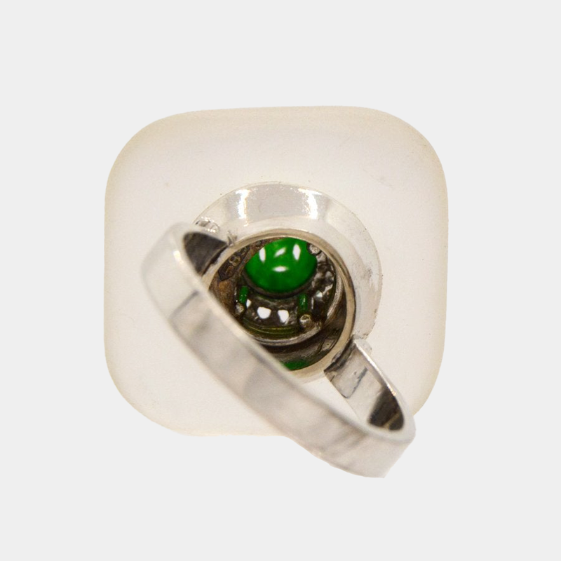 Jadeite & Crystal Ring