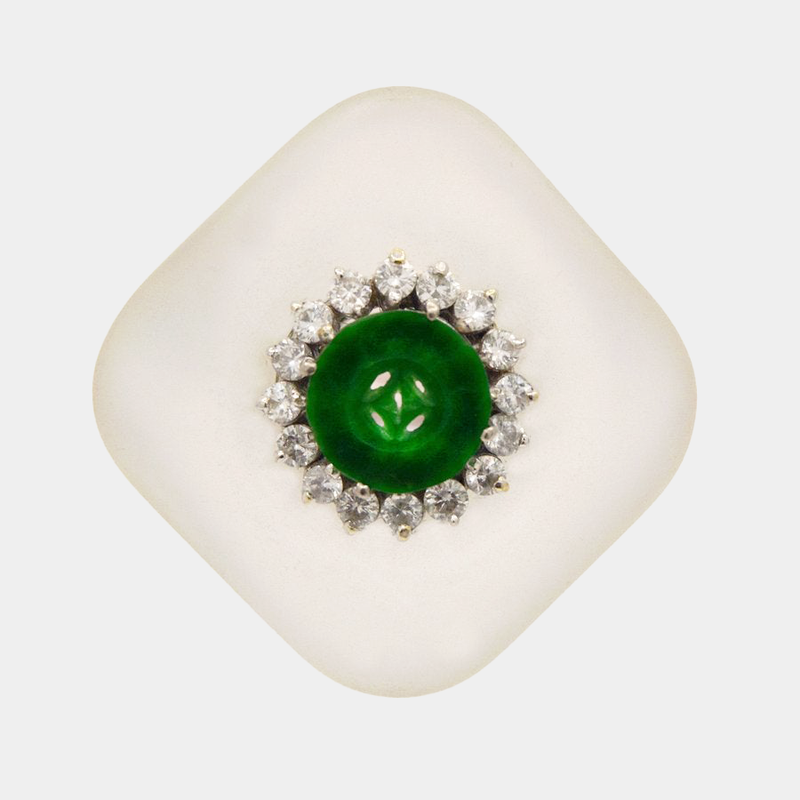 Jadeite & Crystal Ring