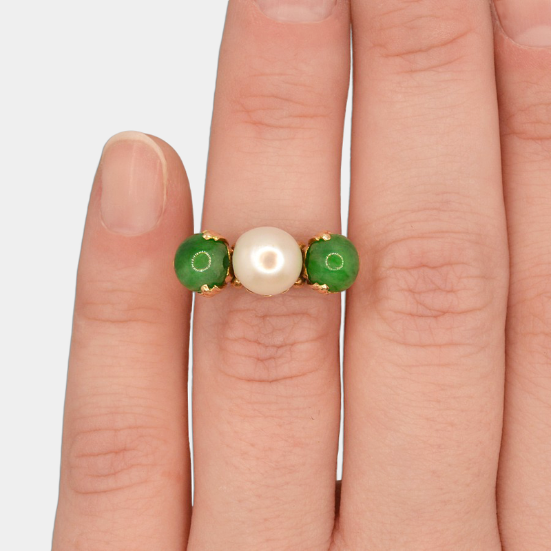 Pearl & Jadeite Ring