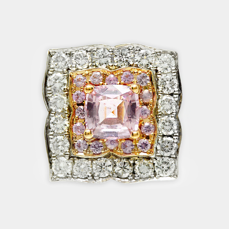 Pink Sapphire & Diamond Ring