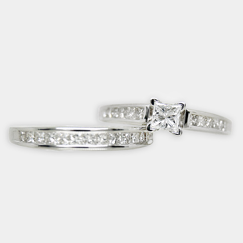 Princess Diamond Ring Set