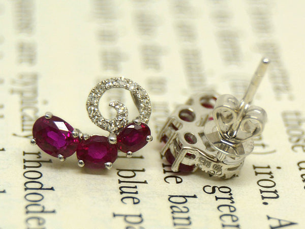 Ruby Diamond Studs