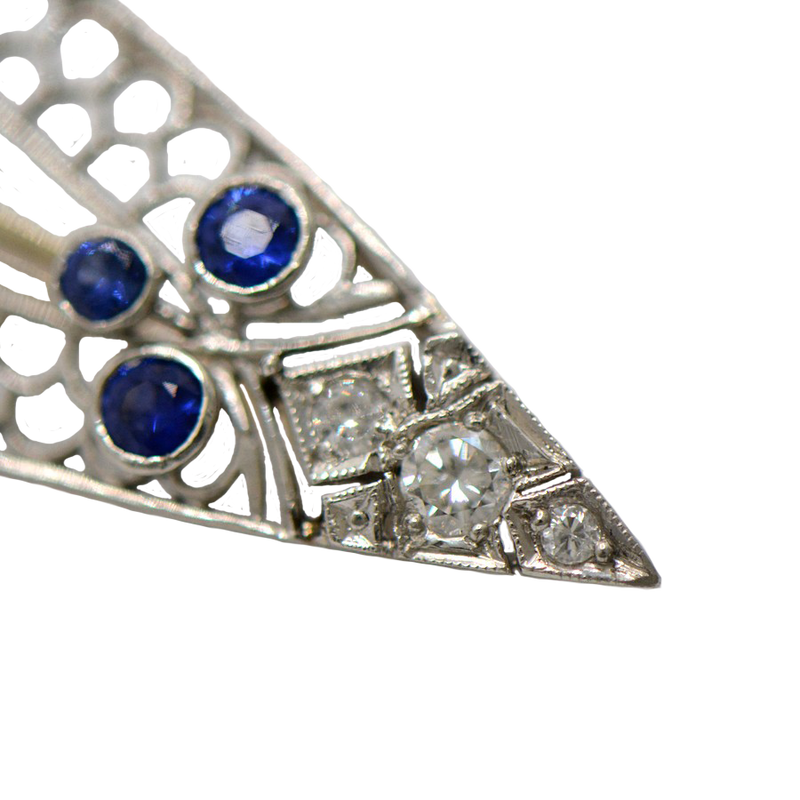 Sapphire & Diamond Brooch