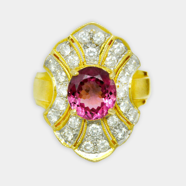 Spinel & Diamond Ring