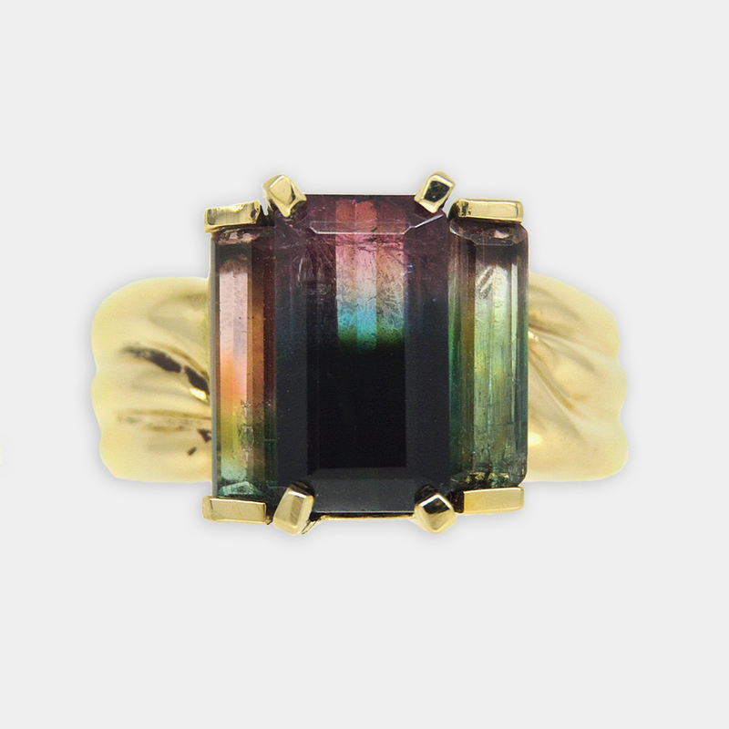 Watermelon Tourmaline Ring